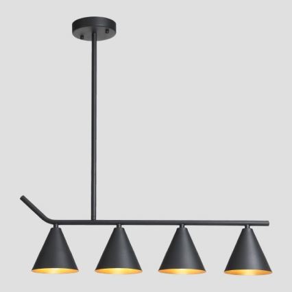 Candelabro suspenso 4xΕ27/40W/230V preto