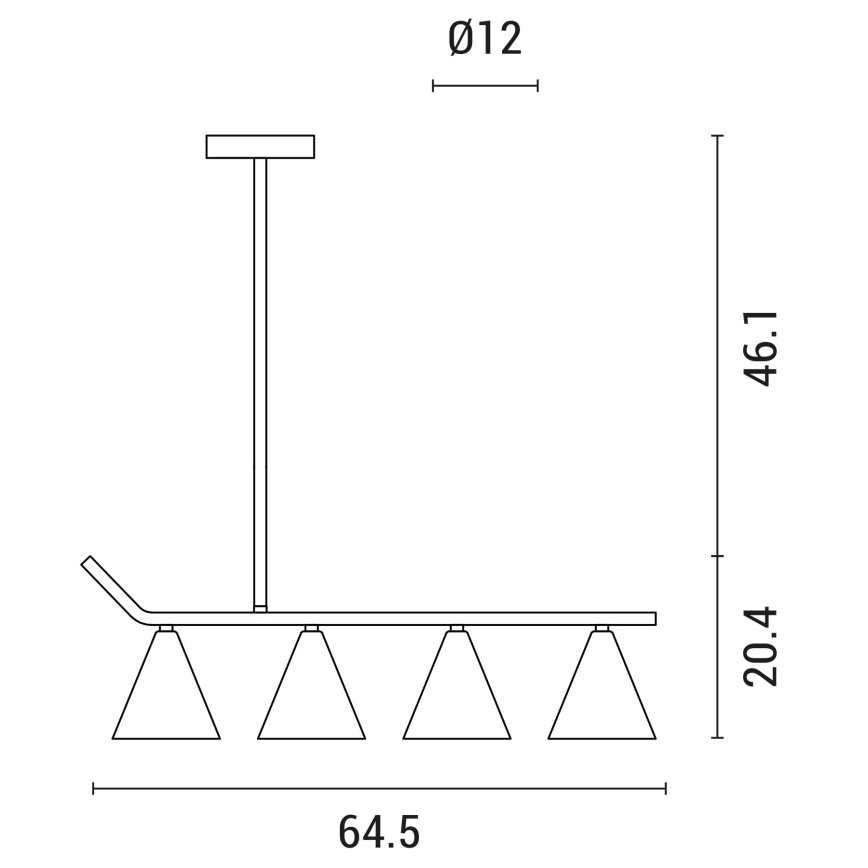 Candelabro suspenso 4xΕ27/40W/230V preto