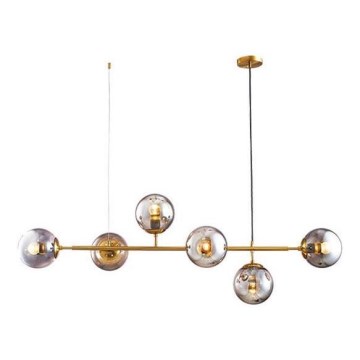 Candelabro suspenso 6xE27/10W/230V dourada