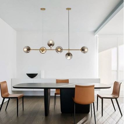 Candelabro suspenso 6xE27/10W/230V dourada