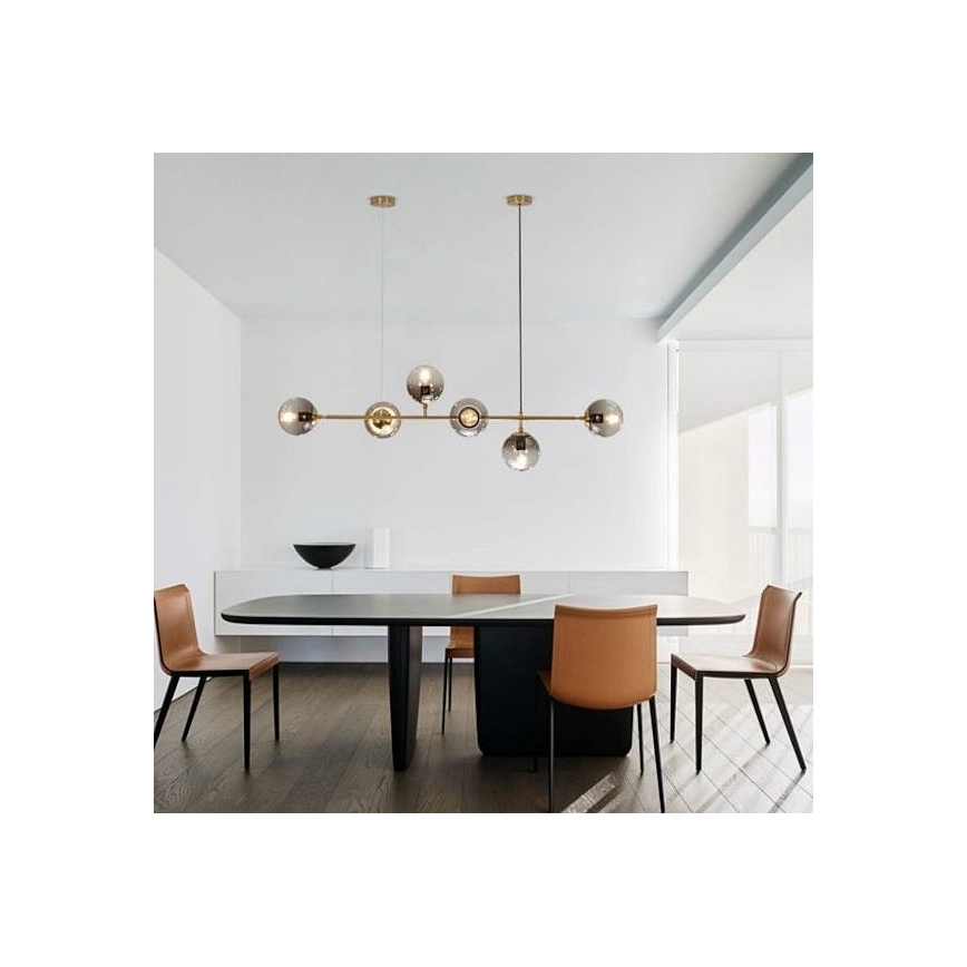 Candelabro suspenso 6xE27/10W/230V dourada