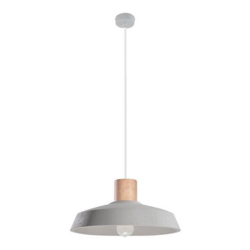 Candelabro suspenso AFRA 1xE27/60W/230V cinzento/faia