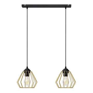 Candelabro suspenso AGAT 2xE27/15W/230V dourado/preto