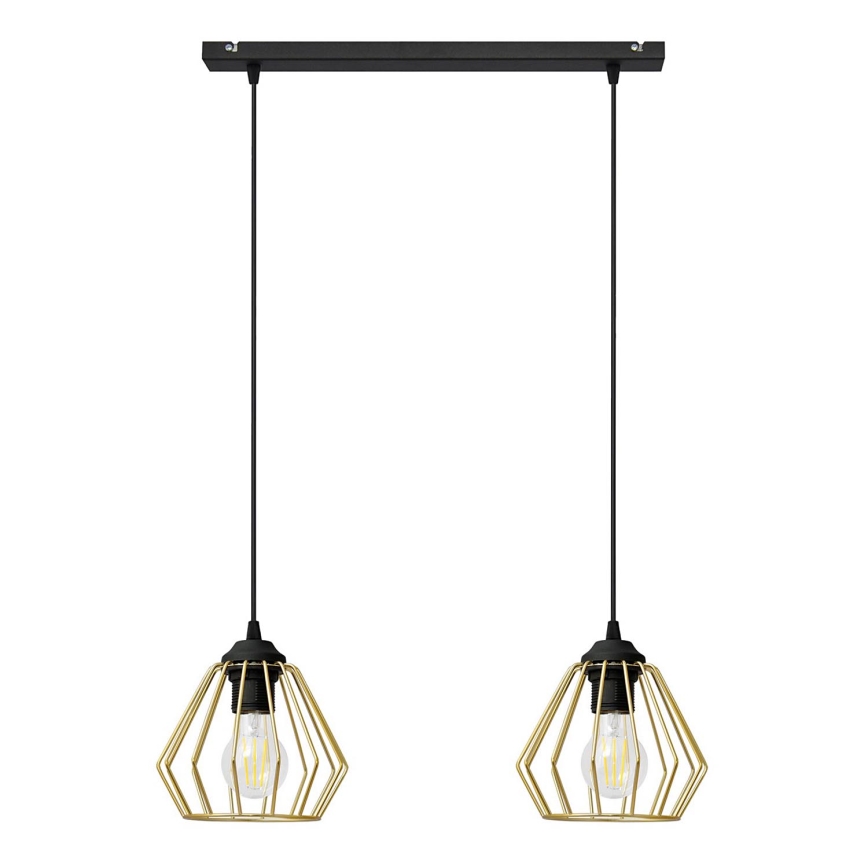 Candelabro suspenso AGAT 2xE27/15W/230V dourado/preto