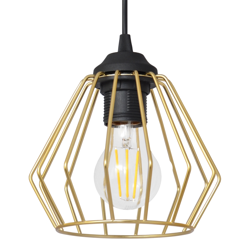 Candelabro suspenso AGAT 3xE27/15W/230V dourado/preto