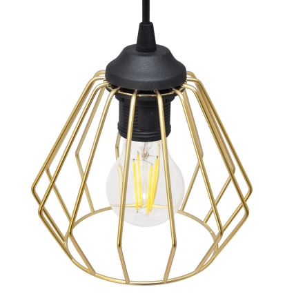 Candelabro suspenso AGAT 3xE27/15W/230V dourado/preto