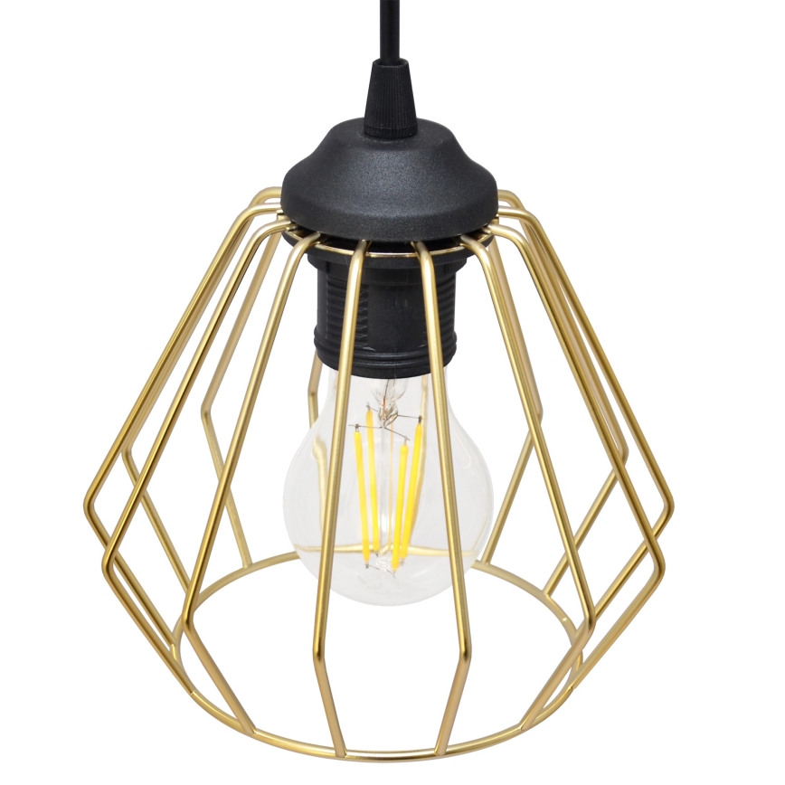 Candelabro suspenso AGAT 3xE27/15W/230V dourado/preto