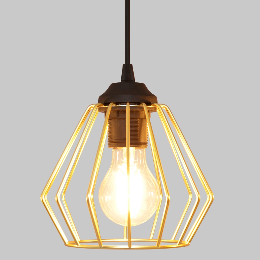 Candelabro suspenso AGAT 3xE27/15W/230V dourado/preto