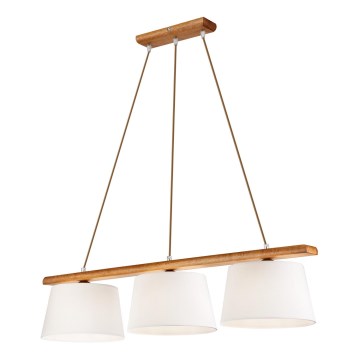 Candelabro suspenso AIDA 3xE27/60W/230V carvalho - FSC certificado