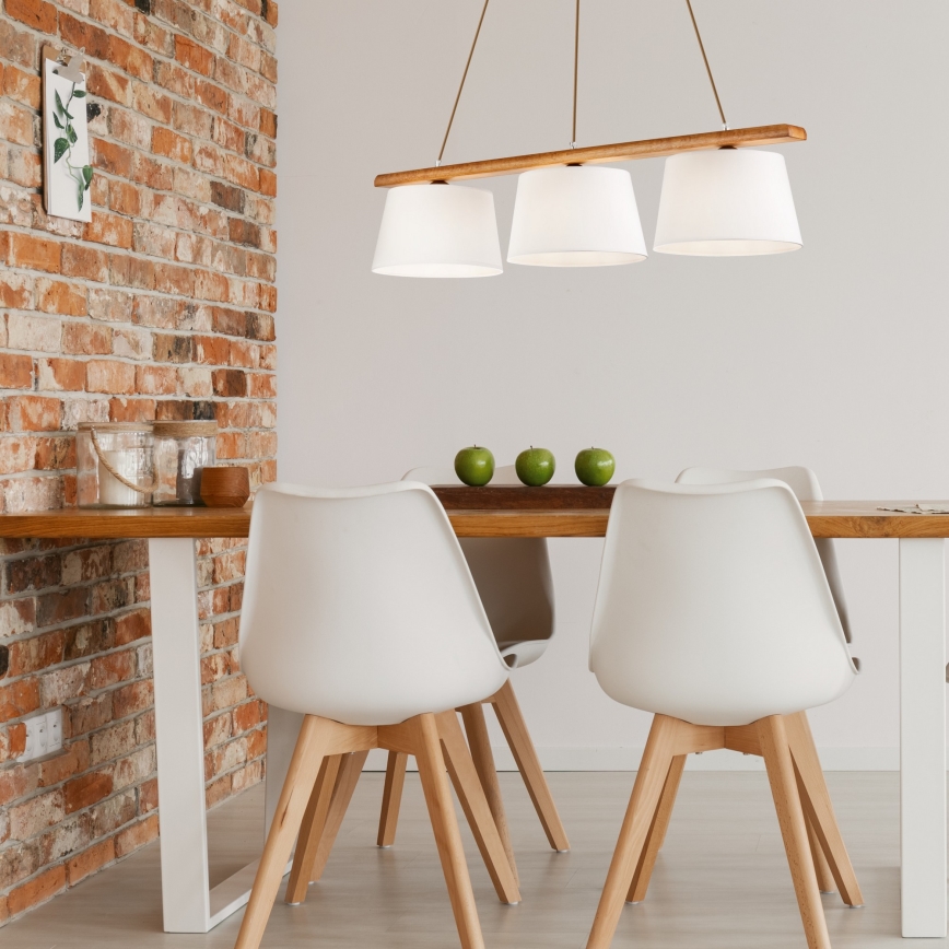 Candelabro suspenso AIDA 3xE27/60W/230V carvalho - FSC certificado