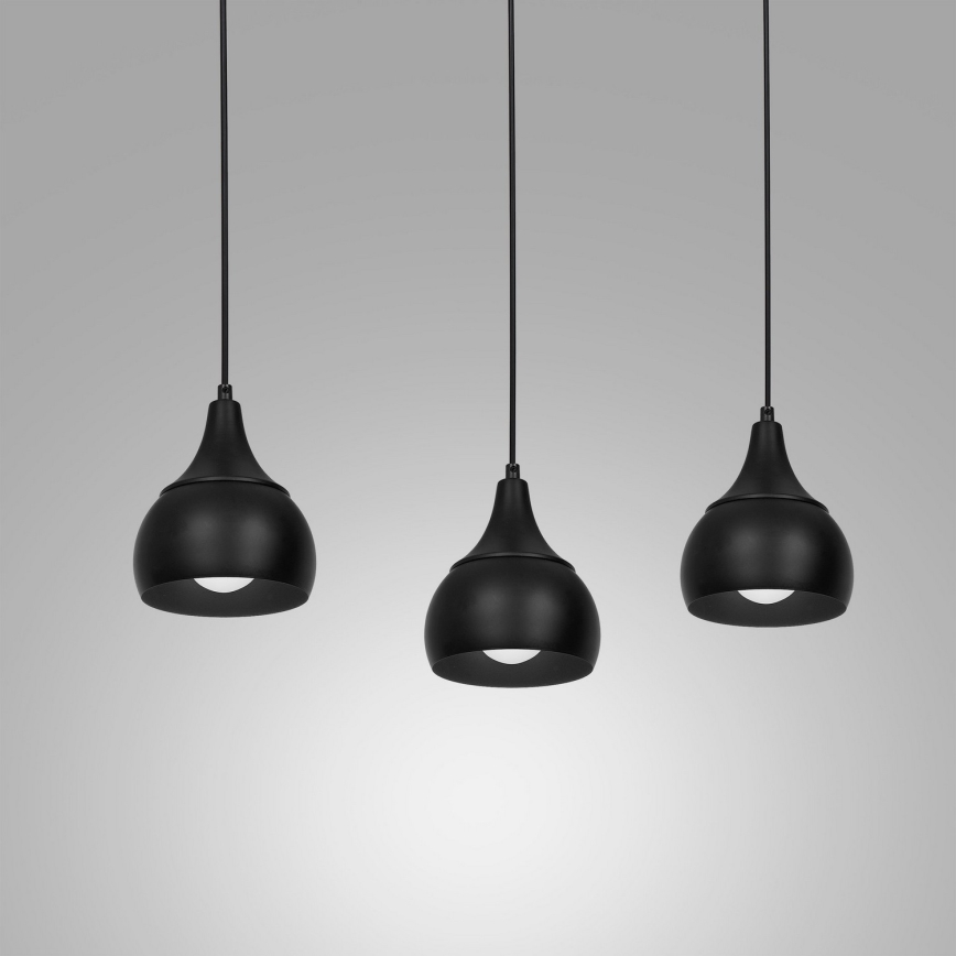 Candelabro suspenso AKTAN 3xE27/60W/230V preto