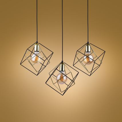 Candelabro suspenso ALAMBRE 3xE27/60W/230V