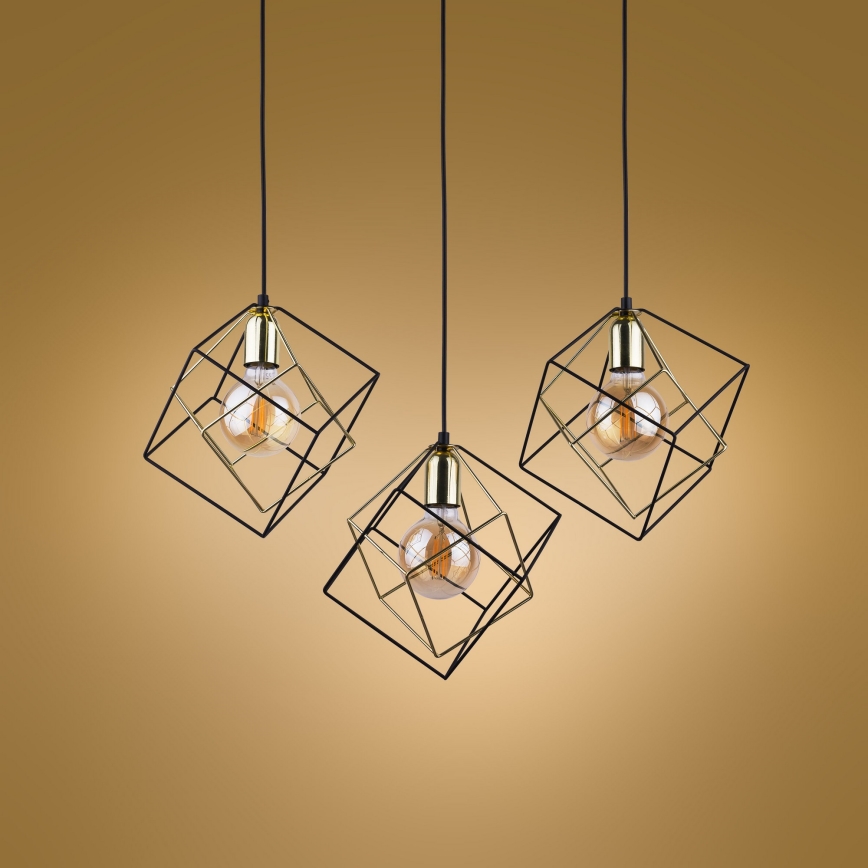 Candelabro suspenso ALAMBRE 3xE27/60W/230V