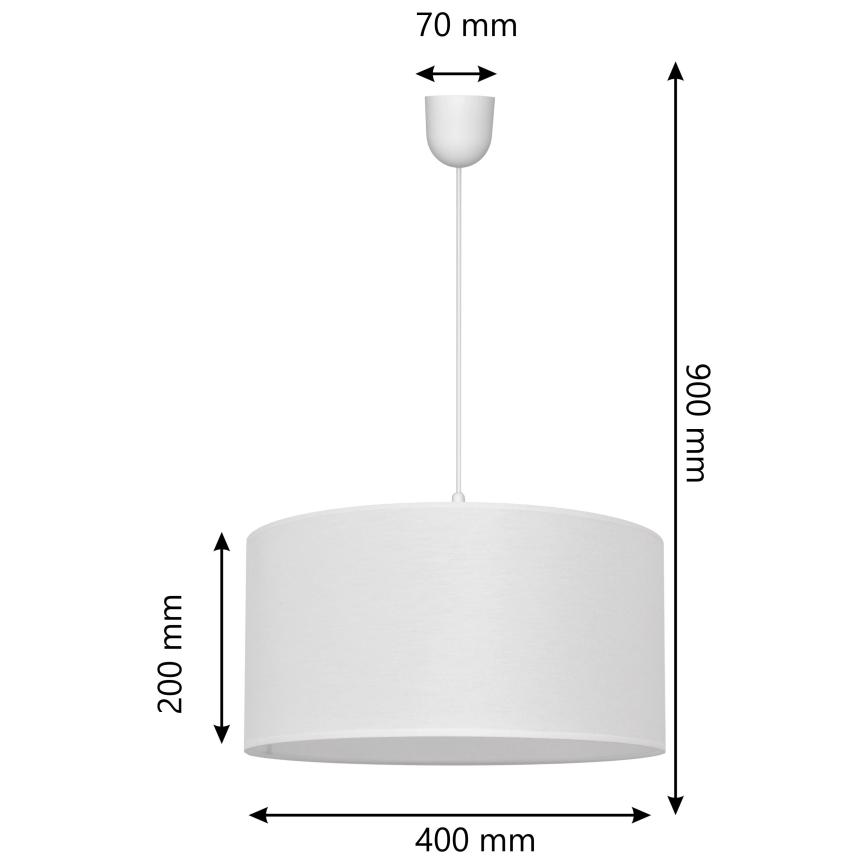 Candelabro suspenso ALBA 1xE27/15W/230V d. 40 cm branco