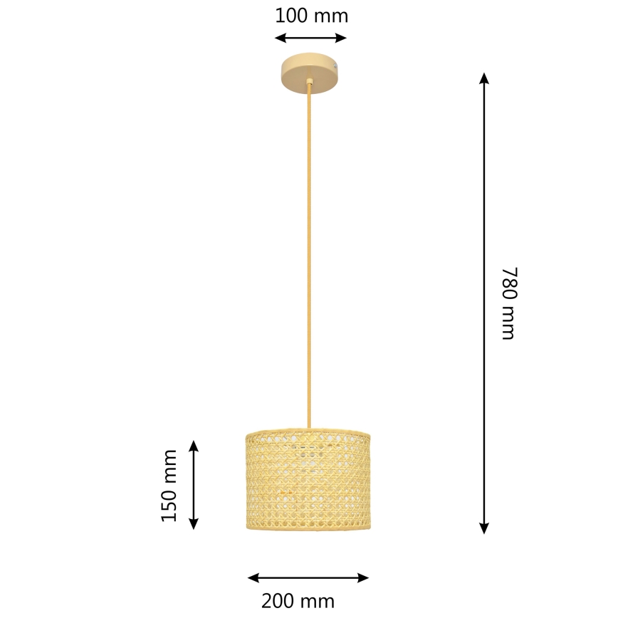 Candelabro suspenso ALBA 1xE27/15W/230V diâmetro 20 cm vime