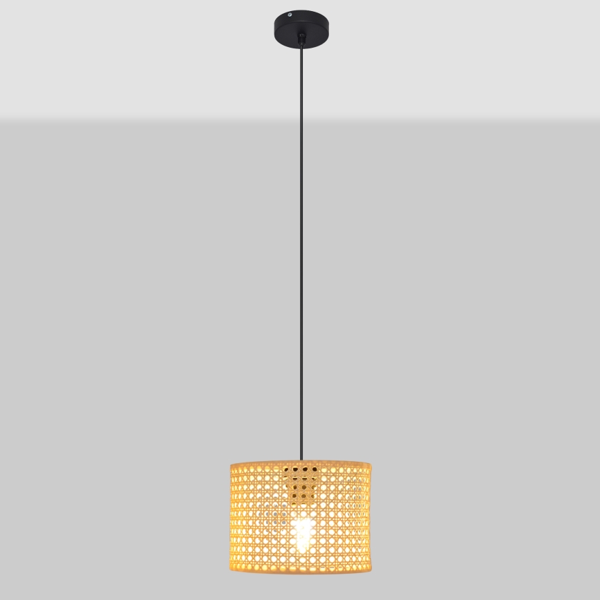 Candelabro suspenso ALBA 1xE27/15W/230V diâmetro 20 cm vime/preto