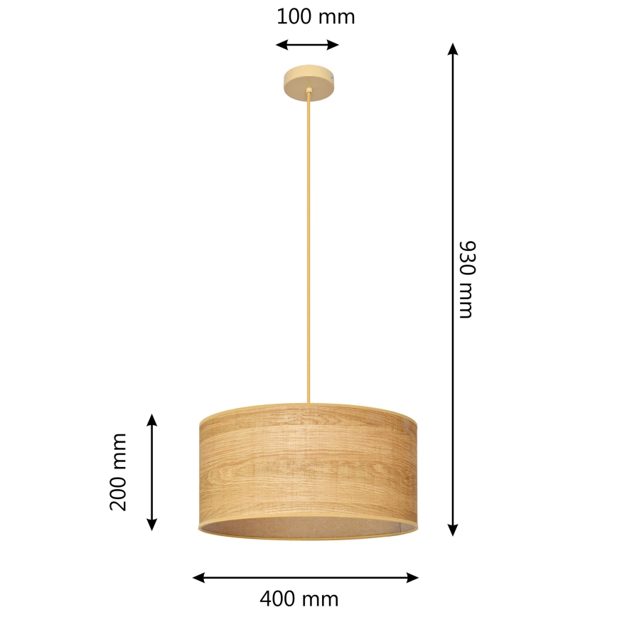 Candelabro suspenso ALBA 1xE27/15W/230V diâmetro 40 cm castanho