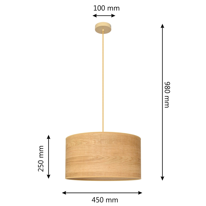 Candelabro suspenso ALBA 1xE27/15W/230V diâmetro 45 cm castanho