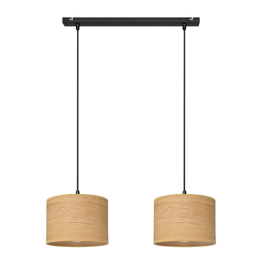 Candelabro suspenso ALBA 2xE27/15W/230V castanho/preto