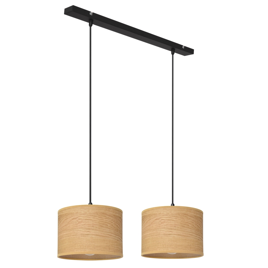 Candelabro suspenso ALBA 2xE27/15W/230V castanho/preto
