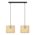 Candelabro suspenso ALBA 2xE27/15W/230V vime/preto