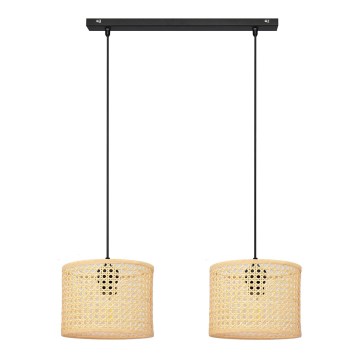 Candelabro suspenso ALBA 2xE27/15W/230V vime/preto