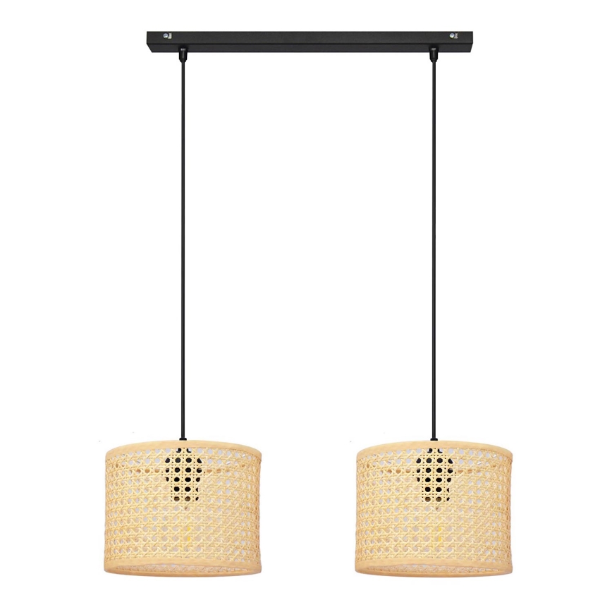 Candelabro suspenso ALBA 2xE27/15W/230V vime/preto
