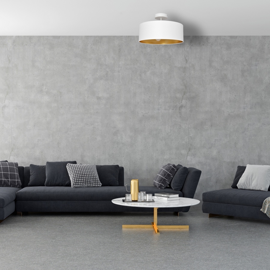Candelabro suspenso ALBA 3xE27/15W/230V branco/dourado