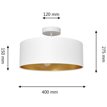 Candelabro suspenso ALBA 3xE27/15W/230V branco/dourado