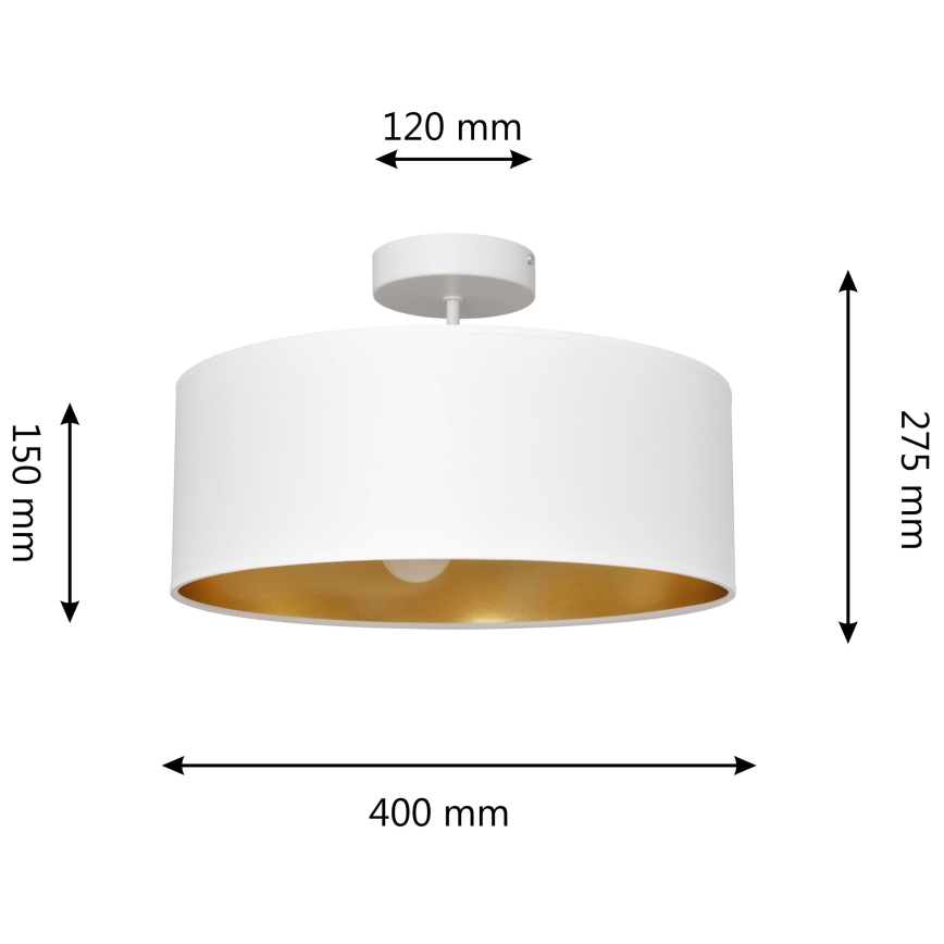 Candelabro suspenso ALBA 3xE27/15W/230V branco/dourado