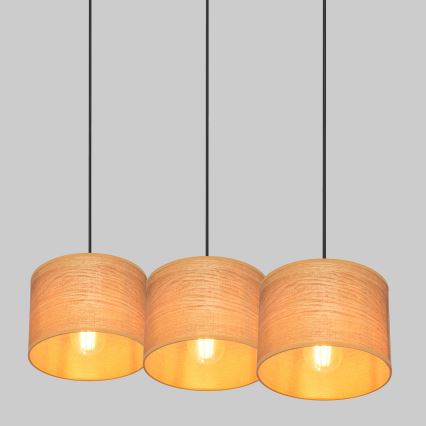 Candelabro suspenso ALBA 3xE27/15W/230V castanho/preto