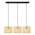 Candelabro suspenso ALBA 3xE27/15W/230V vime/preto