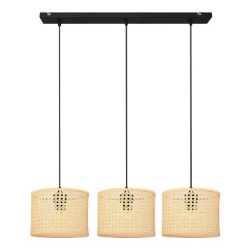 Candelabro suspenso ALBA 3xE27/15W/230V vime/preto