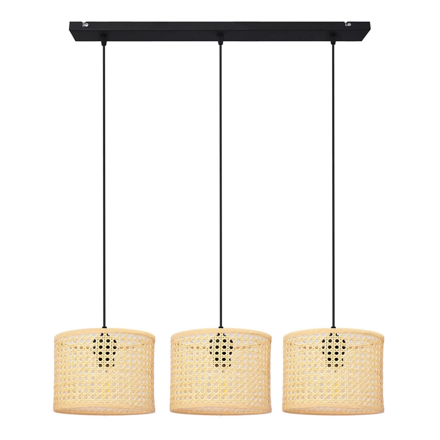 Candelabro suspenso ALBA 3xE27/15W/230V vime/preto