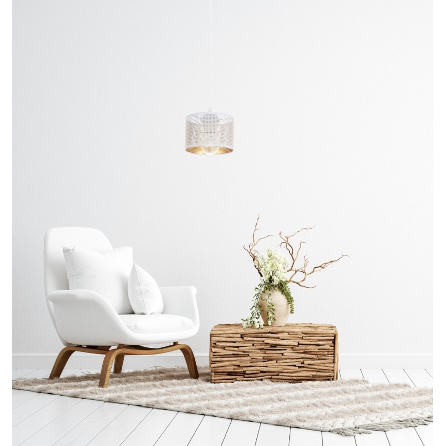 Candelabro suspenso ALDO 1xE27/60W/230V diâmetro 15 cm branco