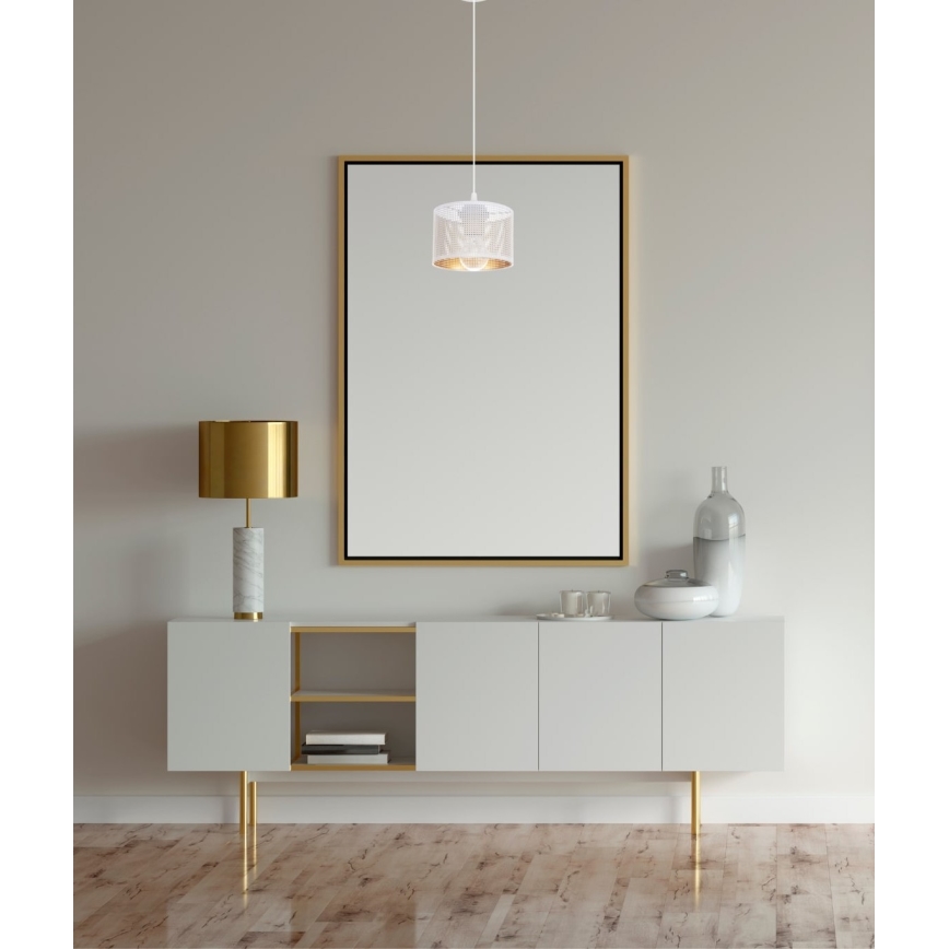 Candelabro suspenso ALDO 1xE27/60W/230V diâmetro 15 cm branco