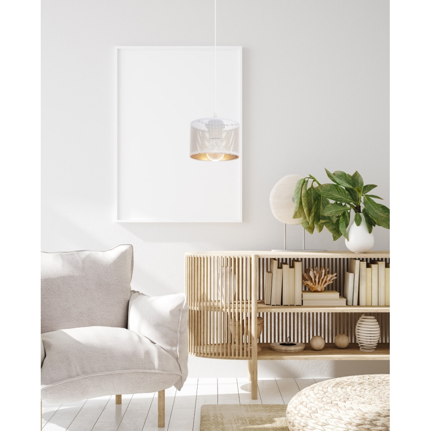 Candelabro suspenso ALDO 1xE27/60W/230V diâmetro 15 cm branco