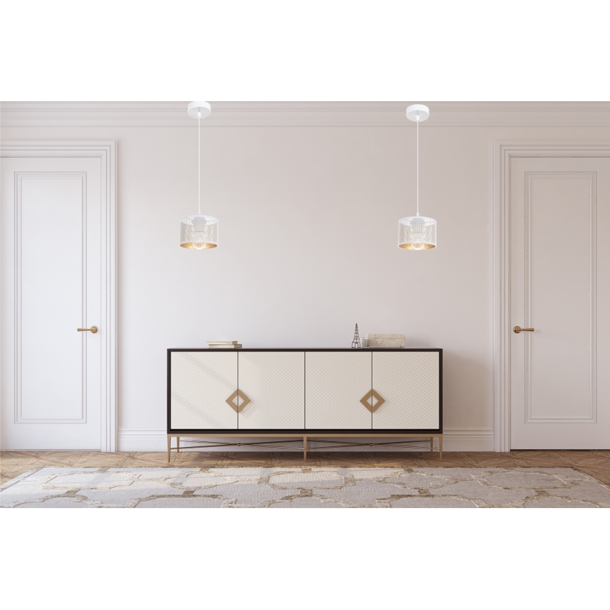 Candelabro suspenso ALDO 1xE27/60W/230V diâmetro 15 cm branco