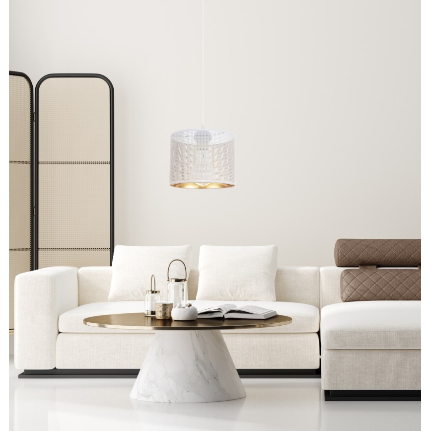 Candelabro suspenso ALDO 1xE27/60W/230V diâmetro 20 cm branco