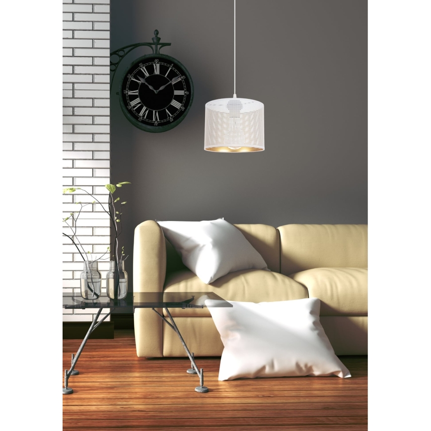 Candelabro suspenso ALDO 1xE27/60W/230V diâmetro 20 cm branco