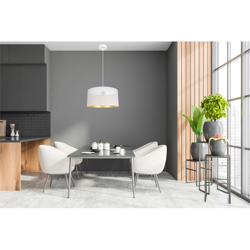 Candelabro suspenso ALDO 1xE27/60W/230V diâmetro 40 cm branco