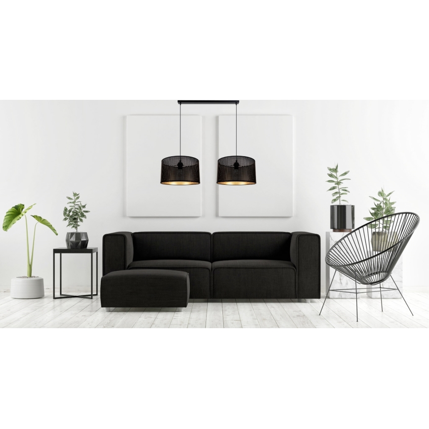 Candelabro suspenso ALDO 2xE27/60W/230V preto