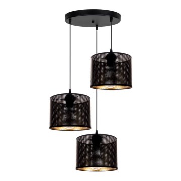 Candelabro suspenso ALDO 3xE27/60W/230V diâmetro 45 cm preto