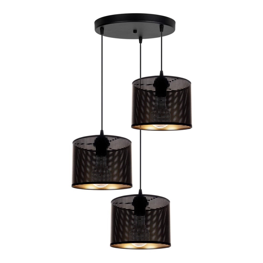 Candelabro suspenso ALDO 3xE27/60W/230V diâmetro 45 cm preto