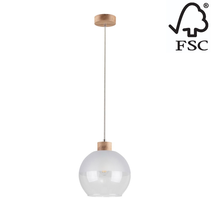 Candelabro suspenso ALESSANDRO 1xE27/60W/230V carvalho - certificado por FSC