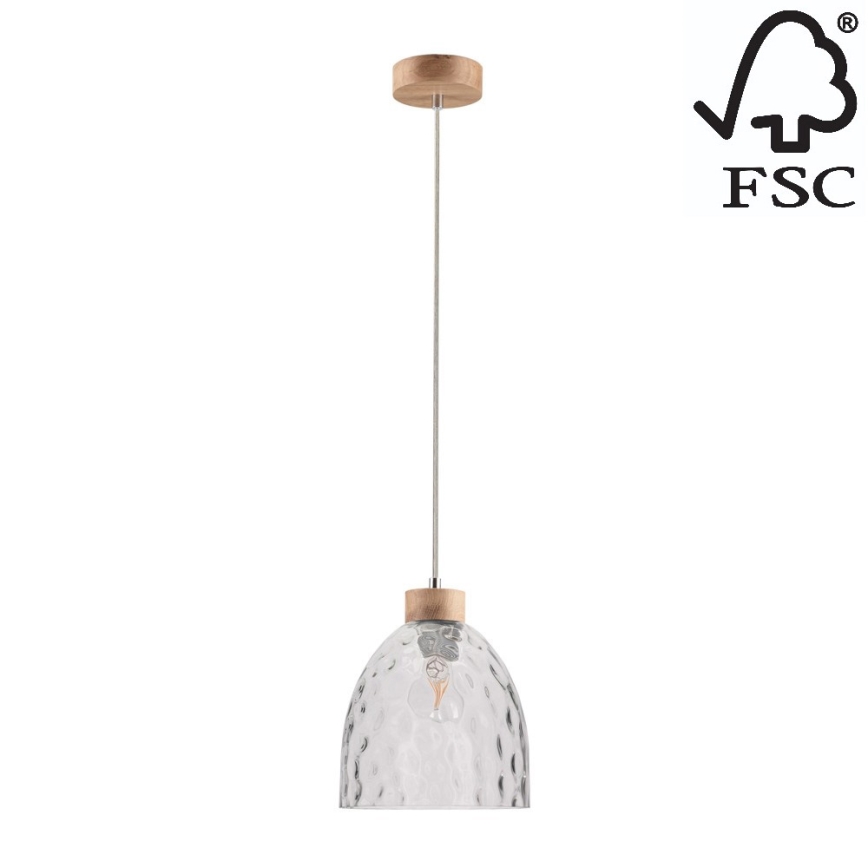 Candelabro suspenso ALESSANDRO 1xE27/60W/230V carvalho - certificado por FSC