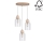 Candelabro suspenso ALESSANDRO 3xE27/60W/230V carvalho - certificado por FSC