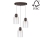 Candelabro suspenso ALESSANDRO 3xE27/60W/230V faia - certificado por FSC