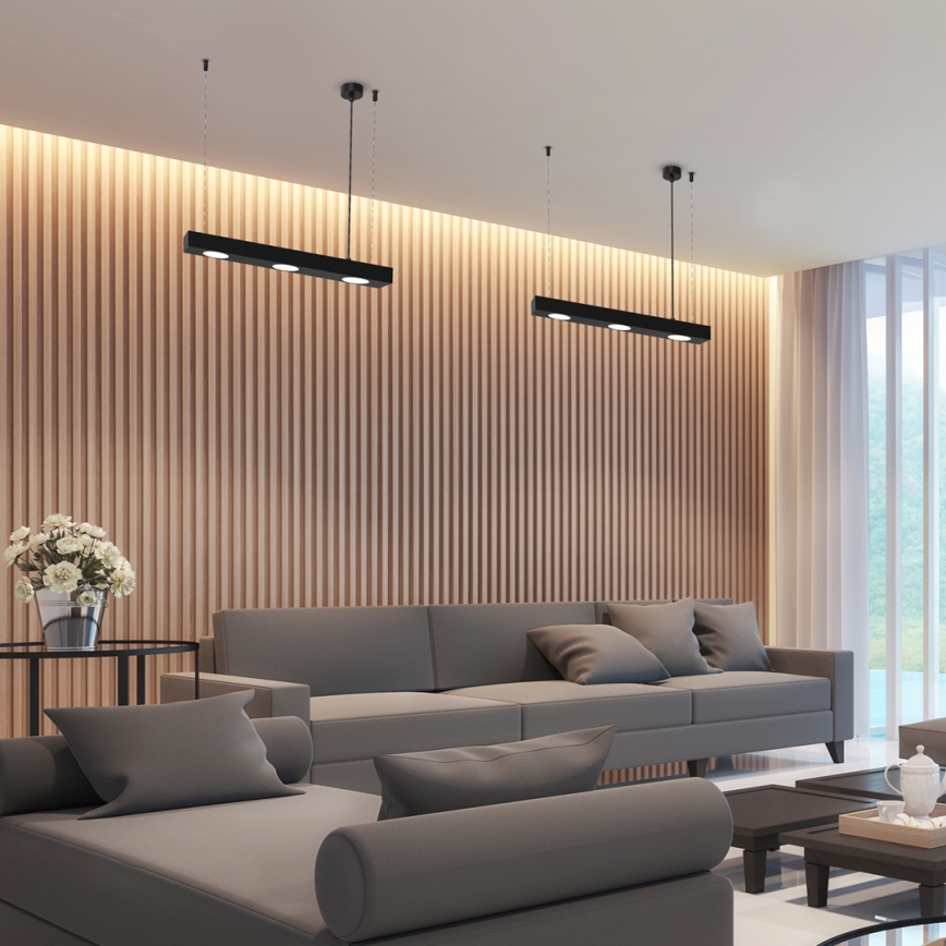 Candelabro suspenso ALEXANDER 3xGX53/12W/230V preto