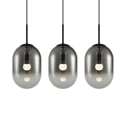 Candelabro suspenso ALIAS 3xE14/40W/230V preto/cinzento